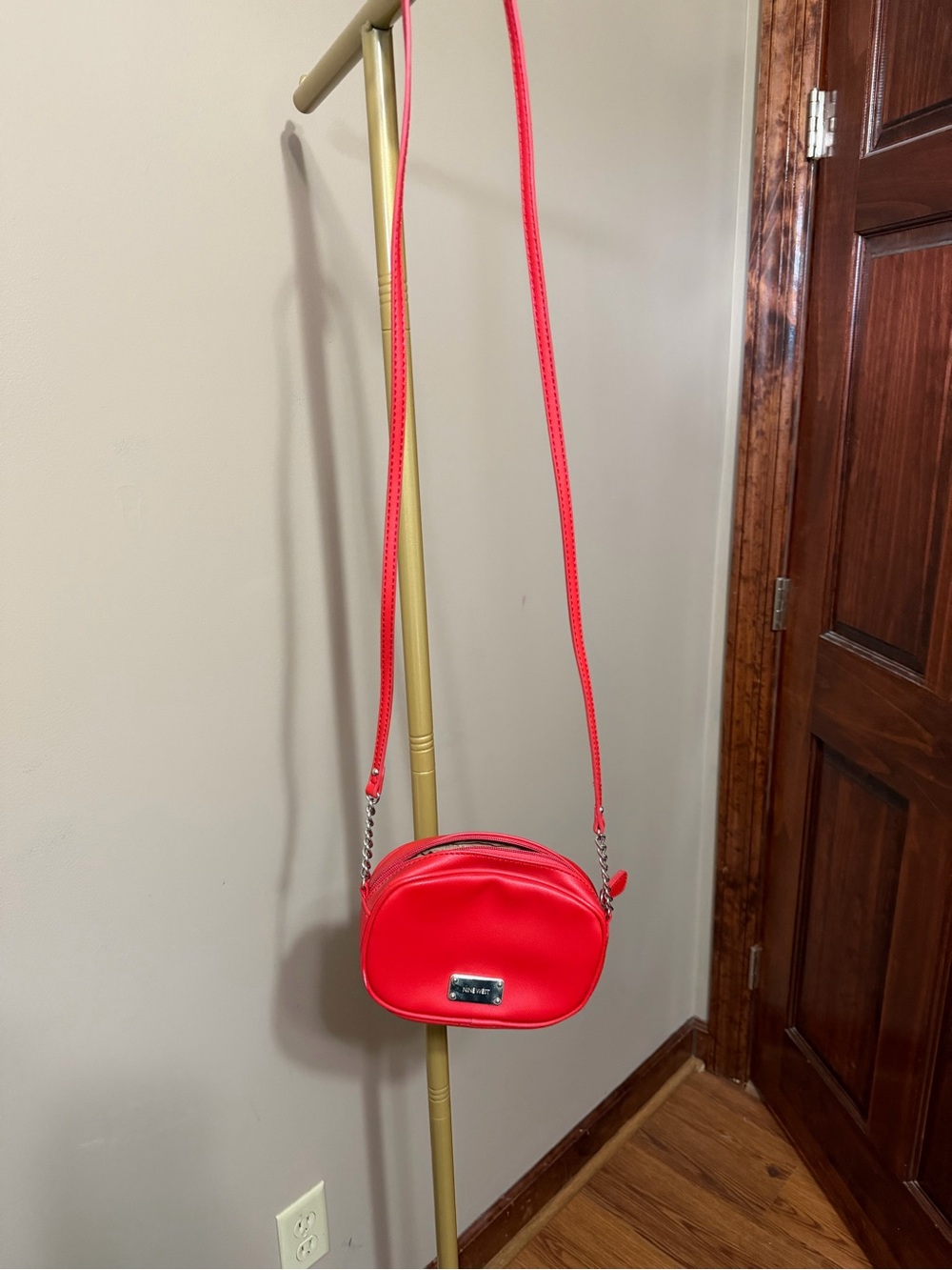 Nine West Red Crossbody Bag with Chain Detail